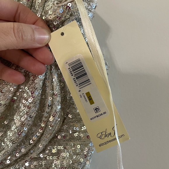 Eliza J long champagne sequin dress. - Picture 10 of 17